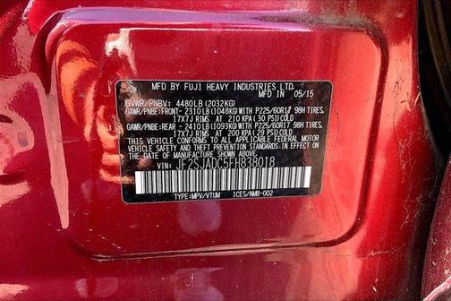 Venetian Red Pearl 2015 Subaru Forester 2.5i Premium