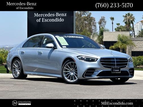 Cirrus Silver / Nautical Blue 2022 Mercedes-Benz S-Class S 500 4MATIC