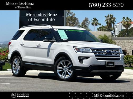 White Platinum Clearcoat Metallic 2018 Ford Explorer XLT