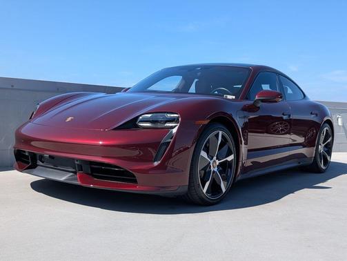 Cherry Metallic 2021 Porsche Taycan Turbo