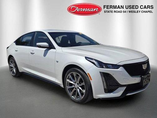 Crystal White Tri-Coat 2023 Cadillac CT5 Sport AWD