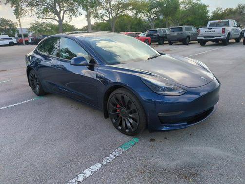 Deep Blue Metallic 2022 Tesla Model 3 Performance