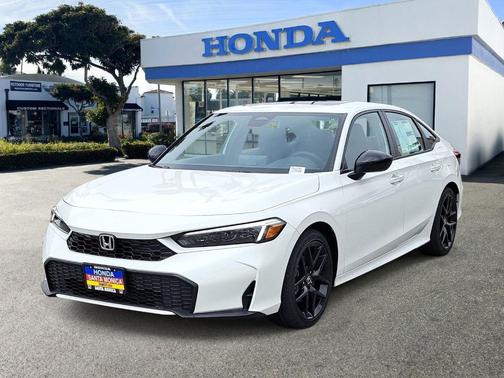 Platinum White Pearl 2026 Honda Civic Hybrid Sport Sedan