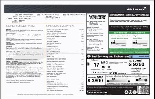 2024 McLaren 750S Coupe