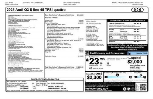 2025 Audi Q3 45 S line Premium Plus