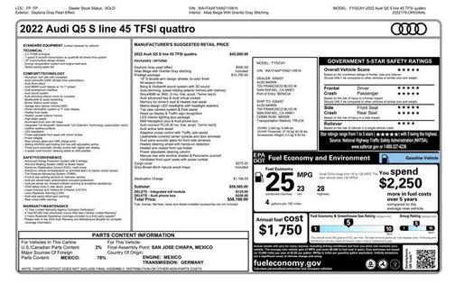 2022 Audi Q5 45 S line Prestige