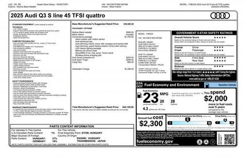 2025 Audi Q3 Premium 45 TFSI S line quattro Tiptronic