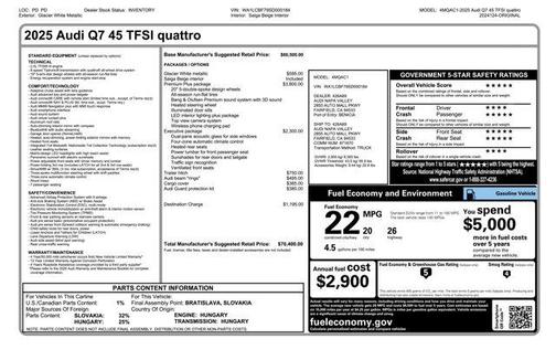 2025 Audi Q7 45 Premium Plus