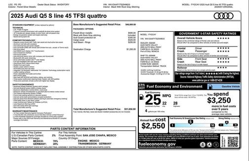 Florett Silver Metallic 2025 Audi Q5 45 S line Premium
