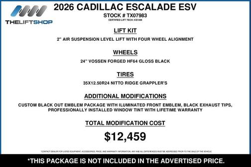 2026 Cadillac Escalade ESV Sport