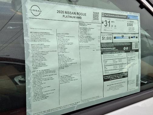2026 Nissan Rogue Platinum