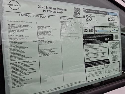 2026 Nissan Murano Platinum