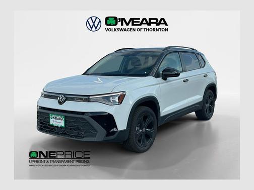 Pure White 2025 Volkswagen Taos 1.5T SE Black