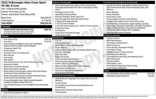 2022 Volkswagen Atlas Cross Sport 3.6L V6 SEL R-Line