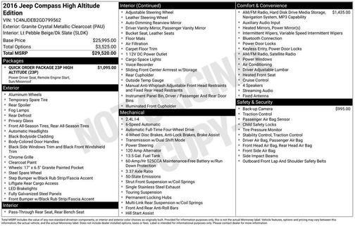 2016 Jeep Compass High Altitude