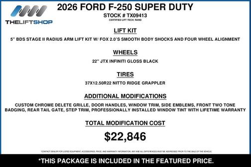 Agate Black Metallic 2026 Ford F-250 King Ranch