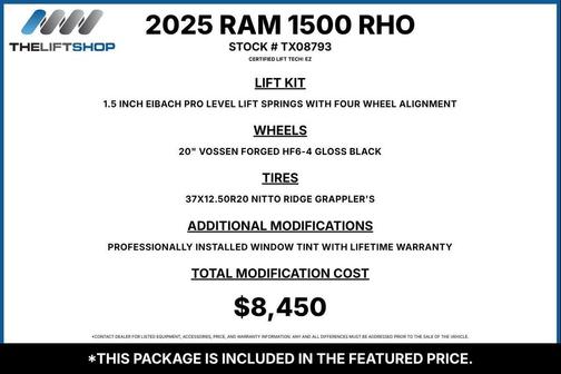 Bright White Clear Coat/Diamond Black Crystal Pearl Coat 2025 RAM 1500 RHO