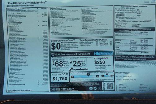 2026 BMW 550e 550e xDrive