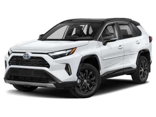 Wind Chill Pearl/Midnight Black Metallic 2023 Toyota RAV4 Hybrid SE