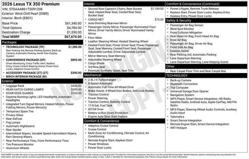 Wind Chill Pearl 2026 Lexus TX 350 Premium
