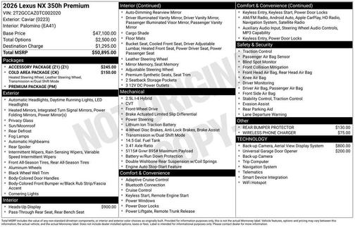 Caviar 2026 Lexus NX 350h Premium