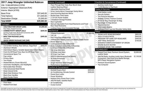 2017 Jeep Wrangler Unlimited Rubicon