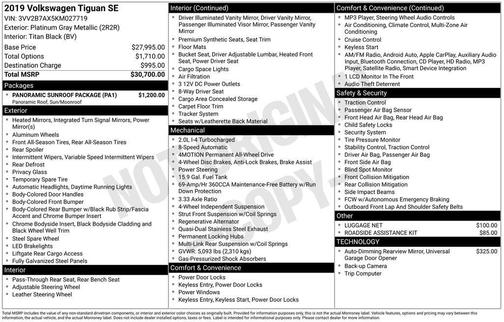 2019 Volkswagen Tiguan 2.0T SE 4MOTION
