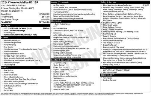 2024 Chevrolet Malibu FWD RS