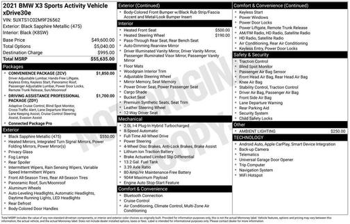 2021 BMW X3 PHEV xDrive30e