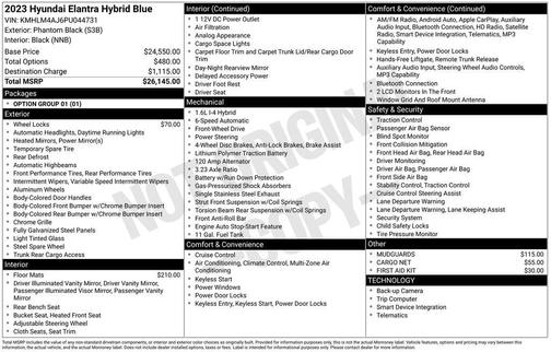 2023 Hyundai ELANTRA HEV Blue