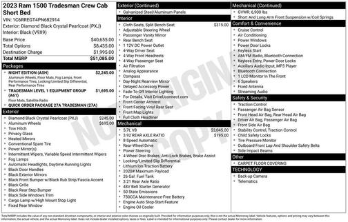 Diamond Black 2023 RAM 1500 Tradesman
