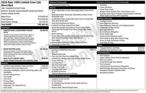 Granite Crystal Clearcoat Metallic 2026 RAM 1500 Limited