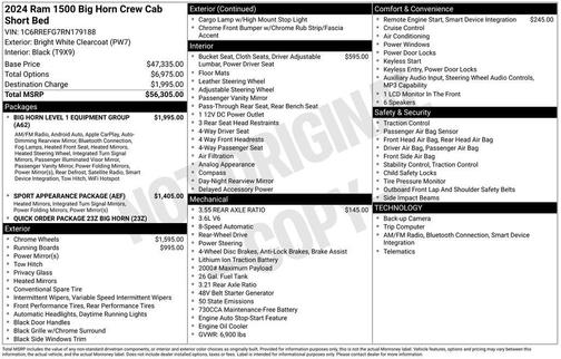 Bright White Clearcoat 2024 RAM 1500 Big Horn/Lone Star