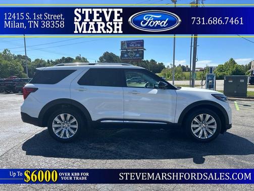 White Metallic 2025 Ford Explorer Platinum