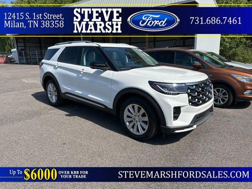 White Metallic 2025 Ford Explorer Platinum