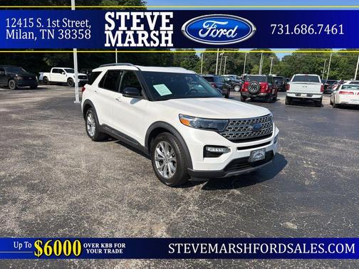 Star White Metallic Tri-Coat 2020 Ford Explorer Limited