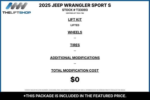 Hydro Blue Pearlcoat 2025 Jeep Wrangler Sport S