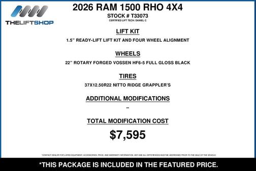 Molten Red Pearlcoat 2026 RAM 1500 RHO Crew Cab 4x4 5'7' Box
