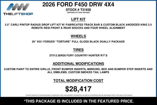 Agate Black 2026 Ford F-450 Lariat