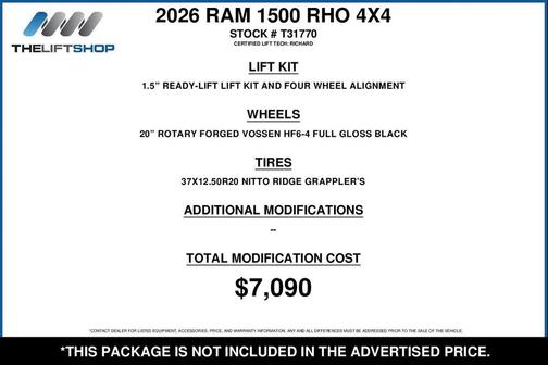 2026 RAM 1500 RHO Crew Cab 4x4 5'7' Box