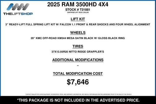 2025 RAM 3500 Laramie Mega Cab 4x4 6'4' Box