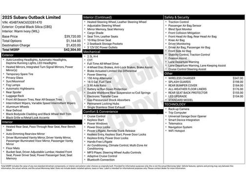 2025 Subaru Outback Limited