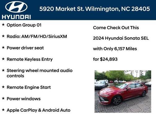 Red 2024 Hyundai SONATA SEL