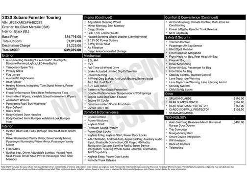 Ice Silver Metallic 2023 Subaru Forester Touring