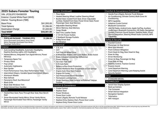 2025 Subaru Forester Touring