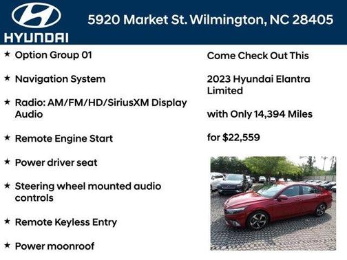 Red 2023 Hyundai ELANTRA Limited