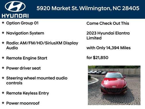 Red 2023 Hyundai ELANTRA Limited