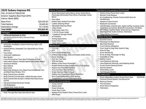 2025 Subaru Impreza 2.5RS