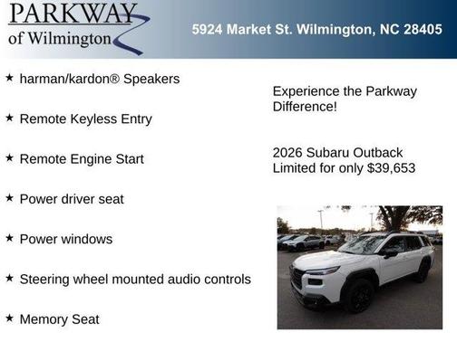 Crystal White Pearl 2026 Subaru Outback Limited