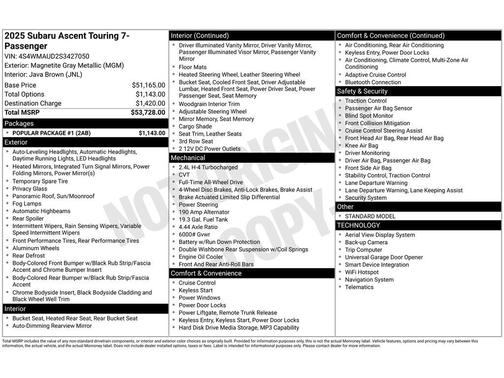 2025 Subaru Ascent Touring